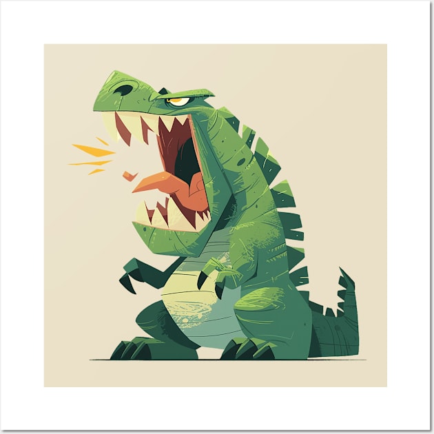 angry dinosaur Wall Art by peterdoraki